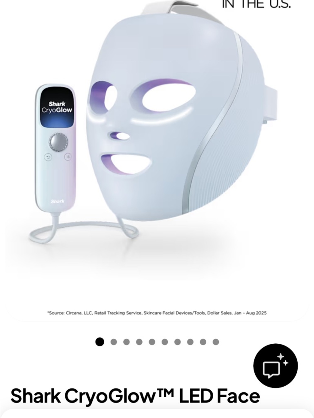 Shark CryoGlow LED Face Mask - White